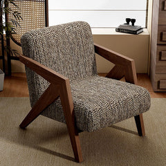 Black and gray abstract accent chair by ash wood