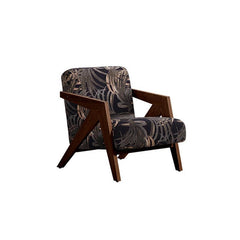 Black and gray abstract accent chair by ash wood