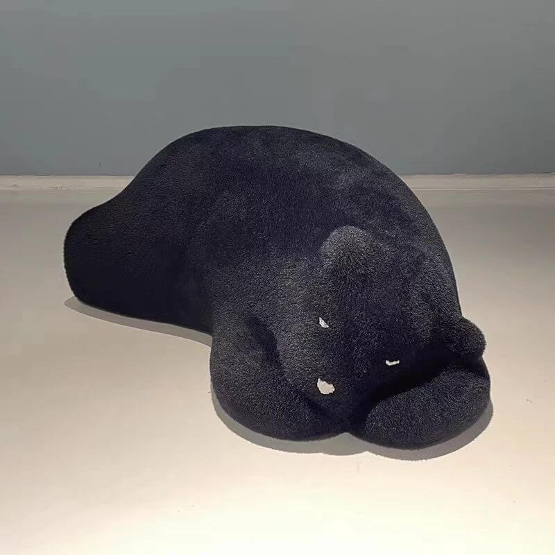 Contemporary Bear Ottoman in Black