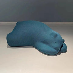 Contemporary Bear Ottoman in Blue