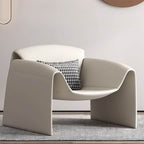 Contemporary Beige Arm Chair from the side view