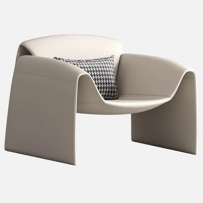 Fixed back of Beige Arm Chair