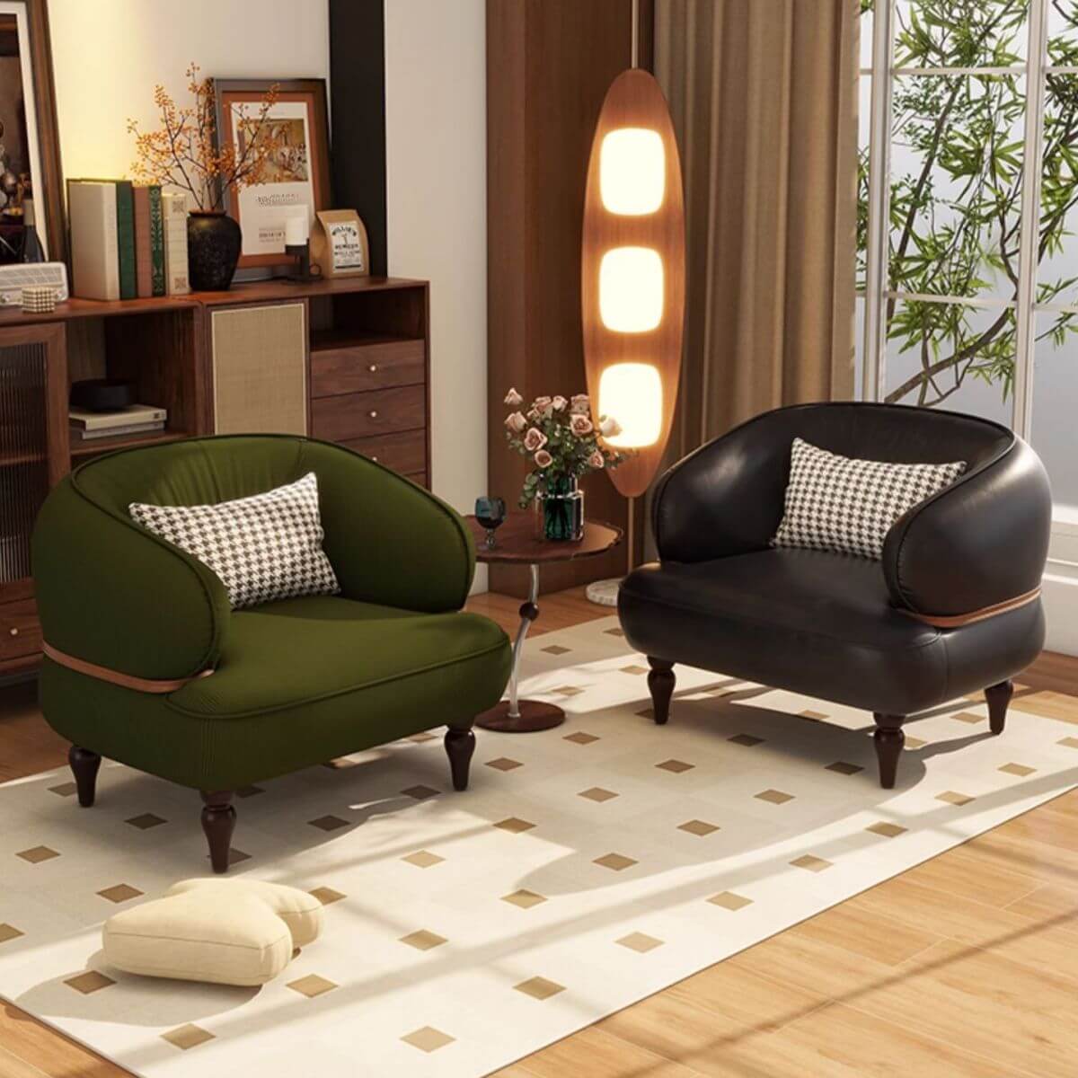 Sepia solid color arm chair