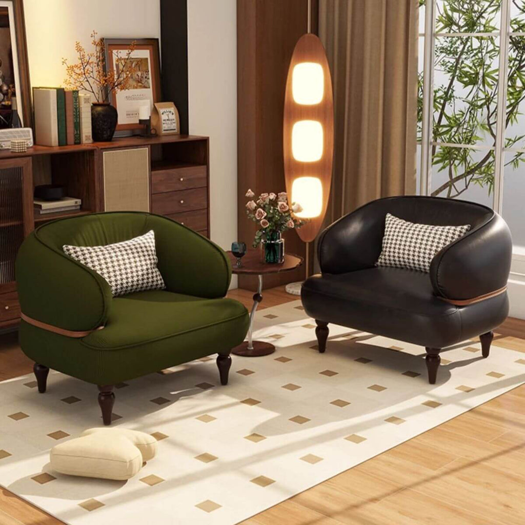 Sepia solid color arm chair