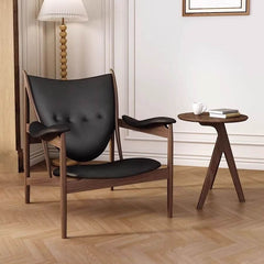 Elegant black tangerine chair with fixed back