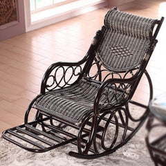 Elegant rattan rocking armchair for relaxation