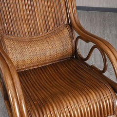 Stylish black rocking chair with natural wood legs