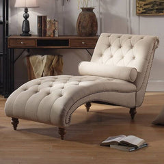 Contemporary bowed chaise lounge chair