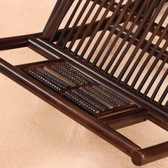 Chestnut rocking chair with stylish track arm