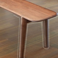 47-inch cocoa walnut wood bench in modern dining room