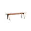 Non-upholstered wood dining bench for durability