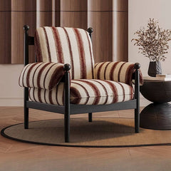 Contemporary striped upholstered arm chair