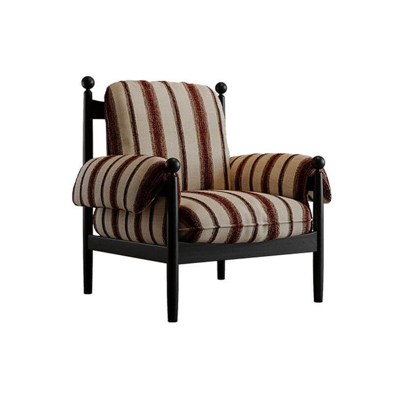 Contemporary striped upholstered arm chair