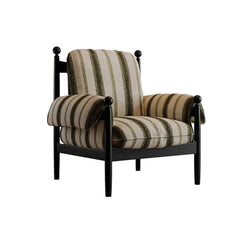 Solid wood frame arm chair with plush seat