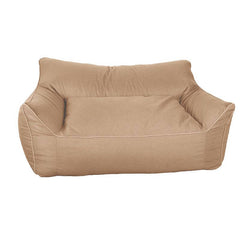 Grey bean bag sofa with arm rests