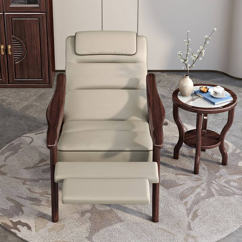 Fauteuil inclinable contemporain rembourré avec pieds en cacao et repose-pieds Image secondaire du produit