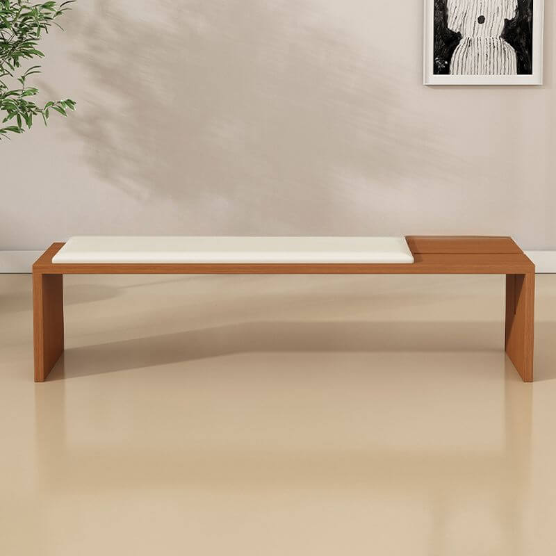 Contemporary cushioned upholstered living room bench in black メイン画像