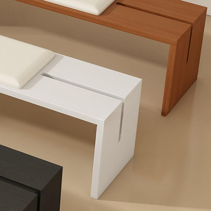 現代的なクッション付き張り地のリビングルームベンチ、ソリッドカラー サブ画像