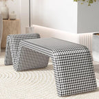 Chic footrest in houndstooth pattern