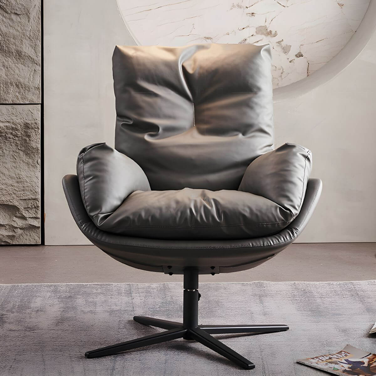 Small size recliner under 38 inches in black leather