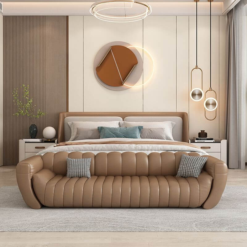 Contemporary gray sitting bench with arms Imagen principal del producto