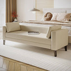 Contemporary Grey Accent Bench Chair