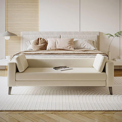 Long upholstered bench for living room