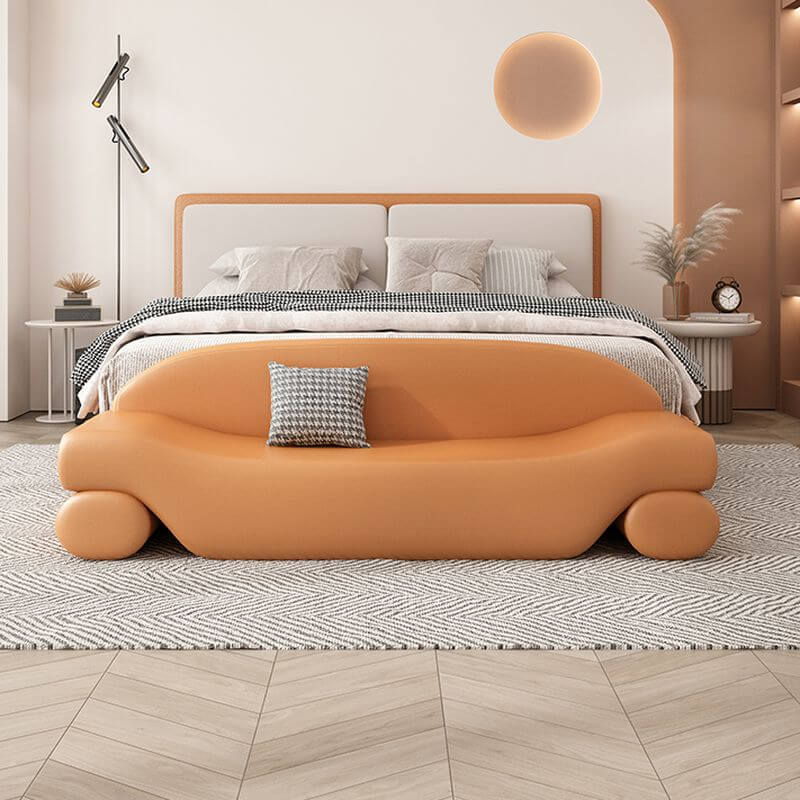 Contemporary Grey Accent Bench Chair Main image