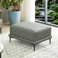 Chic Leather Upholstered Ottoman