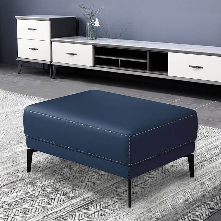 Water-resistant Leather Ottoman