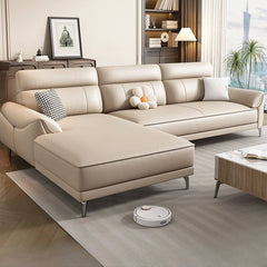 Light gray modern sofa set with pillow top arms