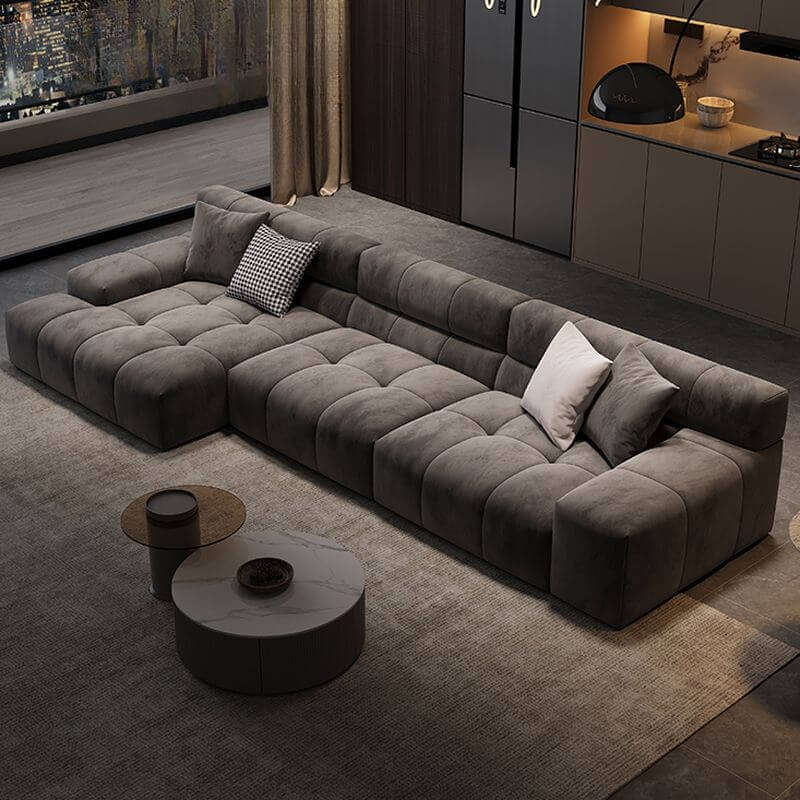 Contemporary Modern L-Shape Sofa Recliner overview