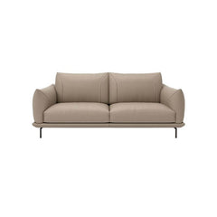 Solid color grey couch with square arms