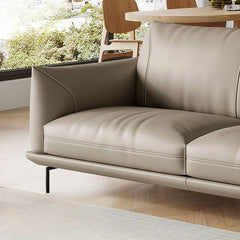 Chic grey couch enhancing home decor