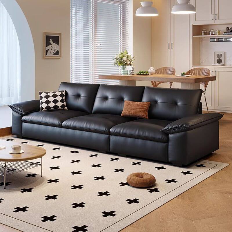 Single modern sofa in matte black