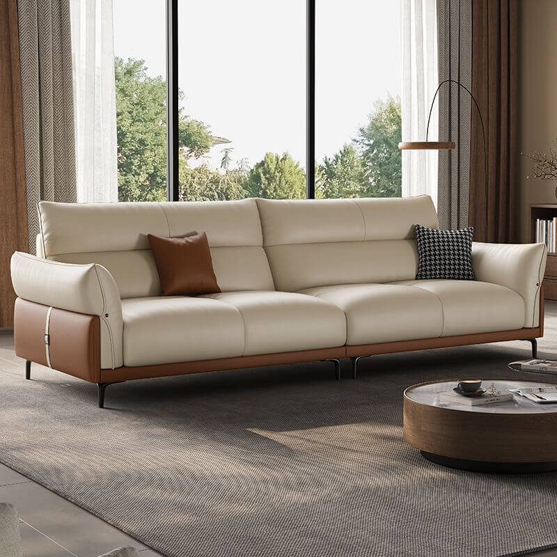 Contemporary Modern Off-White Sofa from the side