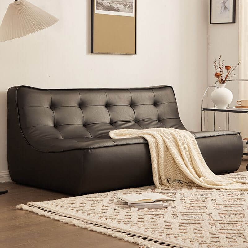 Contemporary modern sofa in midnight black メイン画像