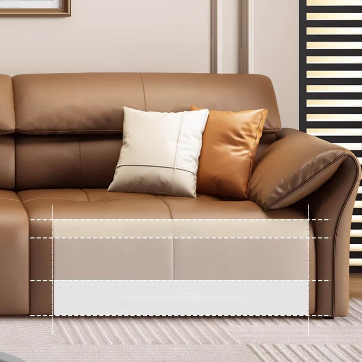 Convertible sofa with armrests