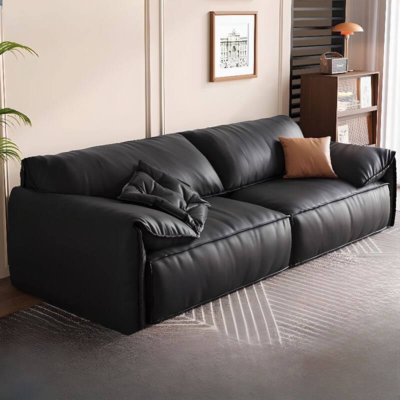 Contemporary modern sofa in midnight black