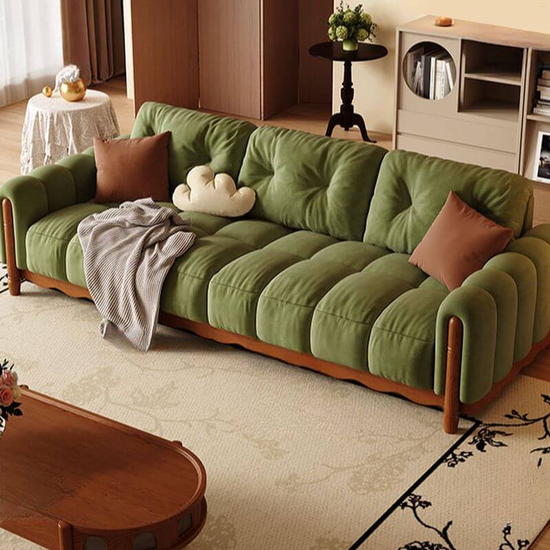 Four-seater tufted back sofa