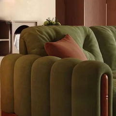 Lime green and auburn color combination sofa