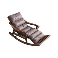 Contemporary natural wood rocking armchair with padded seat