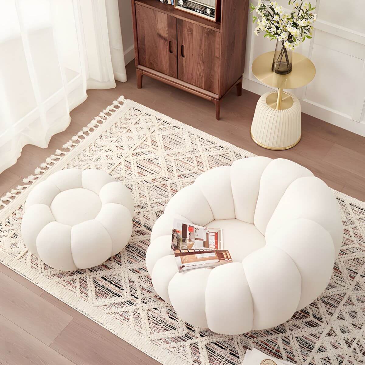 Papasan Chair in living room setting