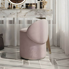 Close-up of the pink upholstered seat