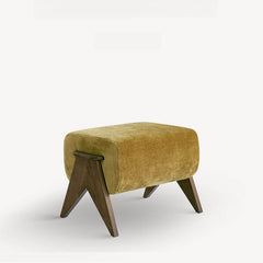 Chenille upholstered footstool