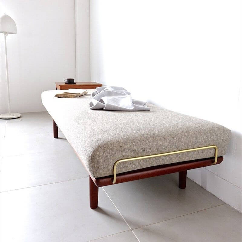 Zeitgenössisches Rechteckiges Einfarbiges Standard-Ottomane in Beige mit Schaumstofffüllung Zweitbild