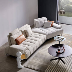 Stylish solid color sofa in living room