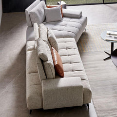 Comfortable grey sofa with minimalist design