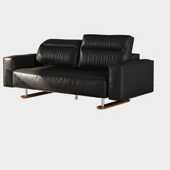 Contemporary solid color floor sofa in midnight black