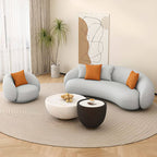 citrus color sofa with pillows